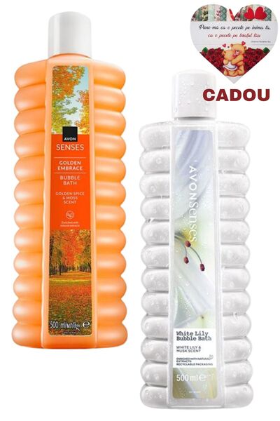 AVON Set Spumant de baie Golden Embrace,500ml+Spumant de baie White Lily,500ml