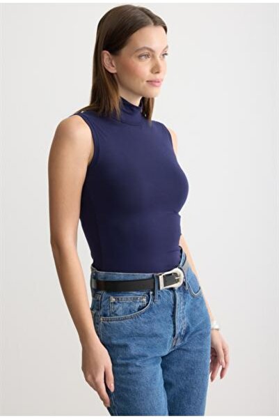 MODA MAÇKA PARK Badi Viscose Combed Cotton Zero Sleeve Half Fisherman Badi