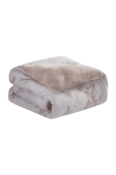 HOURS Horse double-sided winter bedspread with faux fur and velvet, suitable for a single bed size 120x200 cm, 4-piece set (Casey-08B)