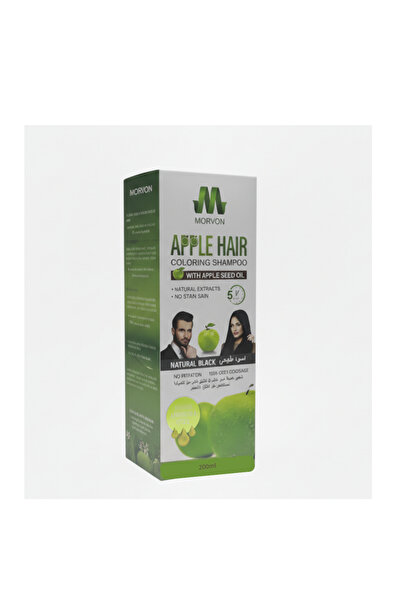 MORVON شامبو مورفون لصبغ الشعر بالتفاح الأخضر - خالي من الأمونيا - أسود طبيعي...