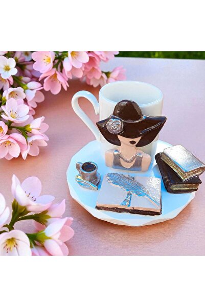 e&e süs dükkanı Custom Design Coffee Cup with Book Teachers' Day Gift