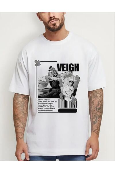barsdepo Tricou imprimat VEIGH, Tricou oversize unisex pentru copii/adulți