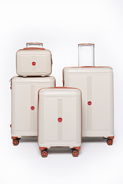 ELATAE 4'lü Valiz Seti Premium Polipropilen Kırılmaz Valiz Büyük - Orta - Kab...