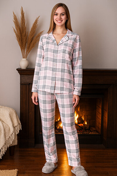 REMSA Γυναικείο Σετ Πυτζάμες Suprem με καρό σχέδιο 0505 Pink05