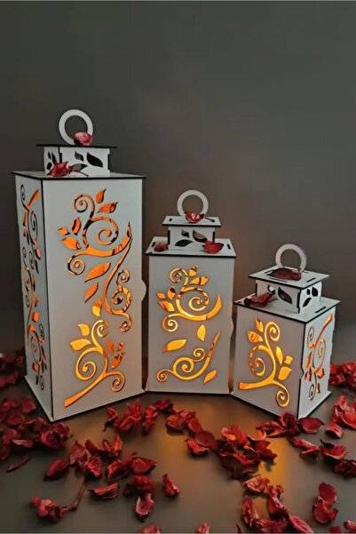 VEHER Wooden Decorative Candle Holder White 1