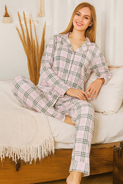 REMSA Γυναικείο Σετ Πυτζάμες Suprem με καρό σχέδιο 0505 Pink05