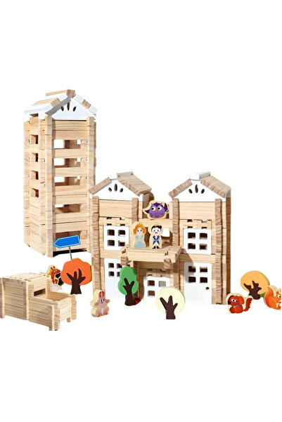 MATTELOT TOYS Set 170 piese de construit din lemn, Mortise and Tenon, + 3 ani