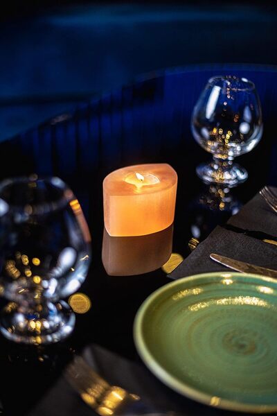 Generic Selenite Eye Tealight Candle Holder - 100% Selenite, Handcrafted