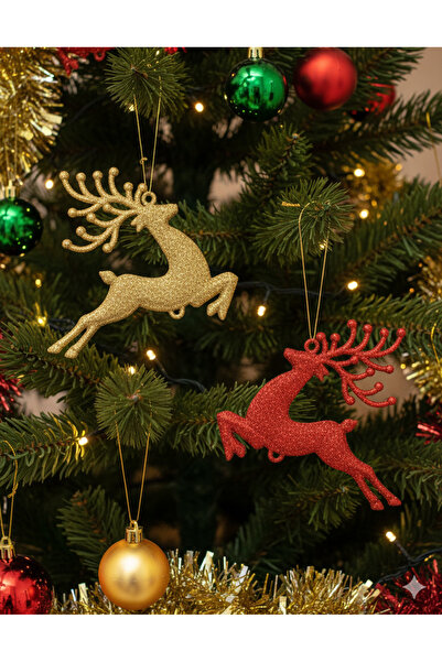 DODOMAR Στολίδι Χριστουγεννιάτικου Δέντρου Μοντέλο Ελάφι 8 εκ. 2 τεμαχίων Κόκ...