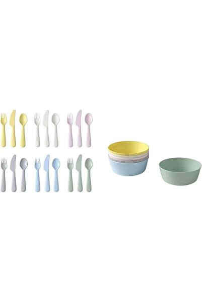 KALAS 18-Piece Plastic Cutlery and Bowl Set