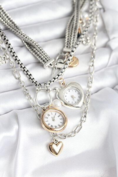 AfraBeauty قلادة نسائية أصلية من الفولاذ المقاوم للصدأ من أفرا بيوتي بلون فضي...