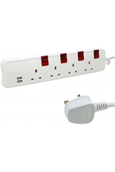 Legrand extension cord (4-way, 3 m, 2 USB ports)