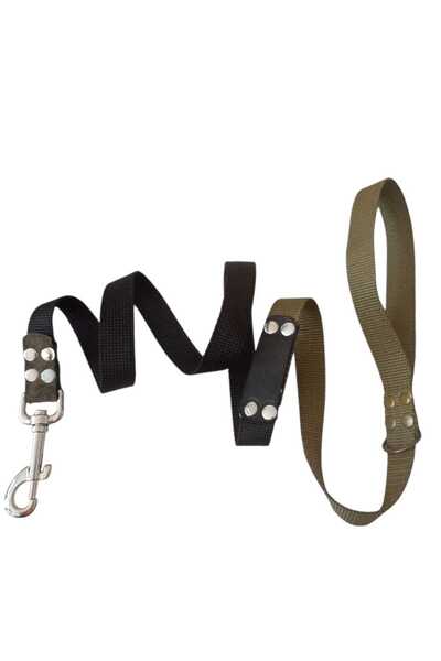 balkonda حزام مشي للكلاب بعرض 2 سم، حبل عمود فقري باللون الكاكي والأسود