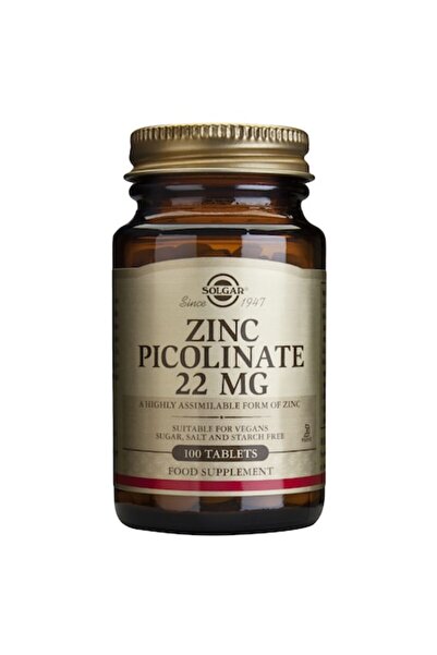 Solgar Picolinat de zinc 22 mg comprimate 100 bucăți - Supliment alimentar