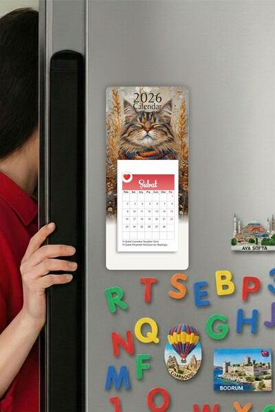 Tieni 2026 Takvimi | Buzdolabı Magnetli Takvim | Refrigerator Magnet Calendar |Kd1217