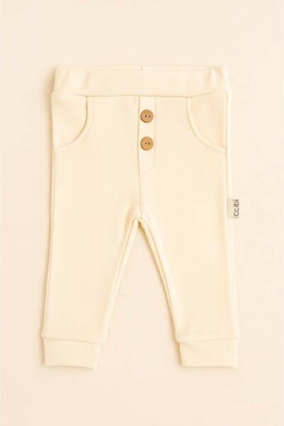 TURCIA Colbi Baby Wear 100% cotton baby pants CREAM, 12-18 months (Size 21 shoes)