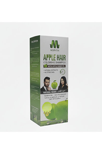 MORVON شامبو مورفون لصبغ الشعر بالتفاح الأخضر - خالي من الأمونيا، أسود طبيعي،...