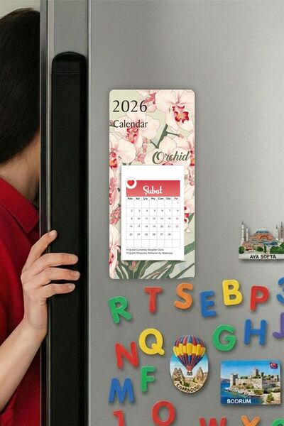 Tieni 2026 Takvimi | Buzdolabı Magnetli Takvim | Refrigerator Magnet Calendar |Kd1208