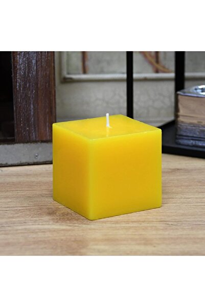 Zest Candle Pillar Candle, 3 by 3-Inch, Yellow Square