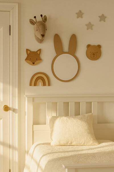 Lazerika Doğa Tavşan Temalı Pleksi Ayna Dekorasyon ham mdf ahşap