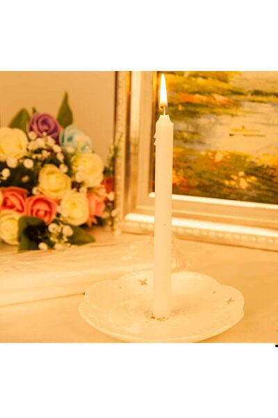 Jass 8 pieces White Long Thin Candle for Weddings, Parties, Birthdays