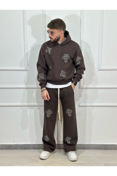 Urban Collection Men's tracksuit with rhinestone cross