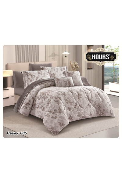HOURS Horse double-sided fur and velvet winter bedspread suitable for a 200x200cm double bed, 8-piece set (Casey-05)
