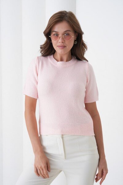 Noi Belis Soft Textured Short Sleeve Regular Fit Knitwear Sweater Aw25Kz0101