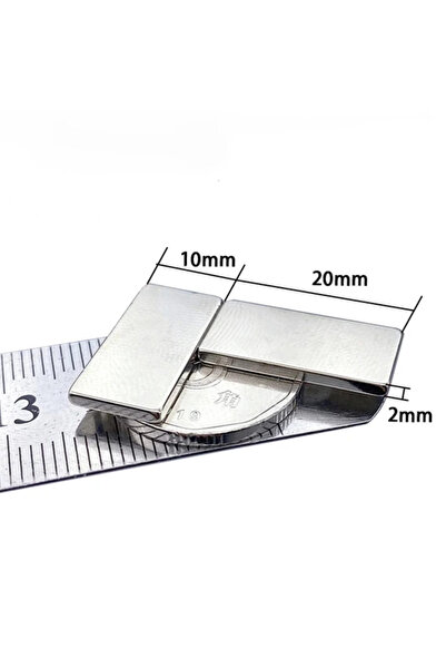 Epilons 100 Pieces 20X10X2 mm Neodymium Magnet Square Magnet N35 Nickel Plated Strong Quality Durable
