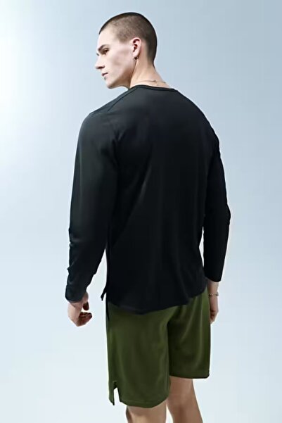 Nike Runnig Dri-Fit Tee Reset Men's Black Long Sleeve Sport T-Shirt