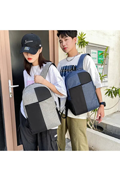 Muchmy Men Traveler Backpack USB Charging Double Handle Zipper Closure Laptop School Outdoor Bag