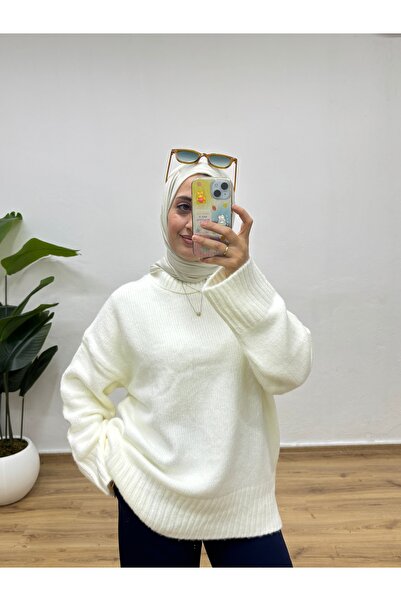 MOONSC Πλεκτό με λαιμόκοψη oversized