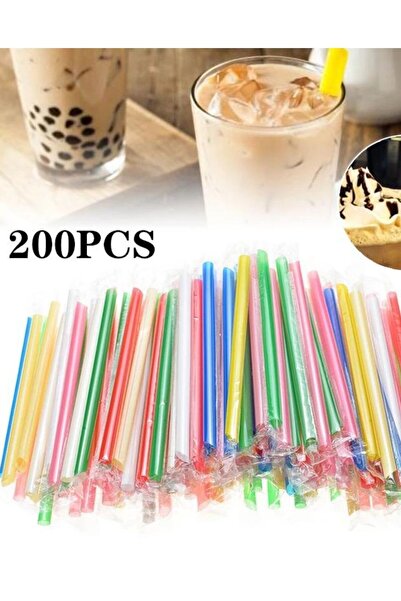 The comprehensive house مصاصات شرب ملونة - 200 قطعة