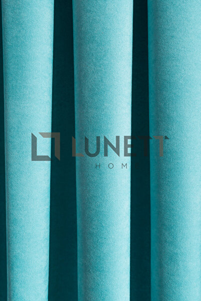 LUNETT HOME Turquoise Color Island Velvet Medium Plied (1X2.5) Plied Background Curtain Single Wing V9199