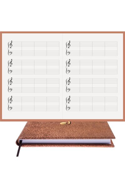 BİDEFTER Piano Note Book (g Major) 100% Handmade, Hand Sewing, 2026 Collection – Artistic Leather – A/5