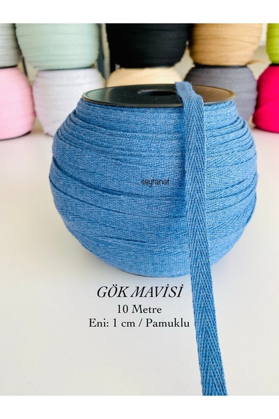 seyranat 10 метрів шириною, 1 см, блакитний колір, бавовняна тканина з вузьки...