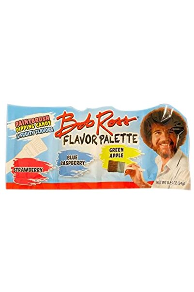 Bob Ross Flavor Palette Paintbrush Dipping Candy - 0.85 oz (Pack of 1) - Strawberry, Blue Raspberry,