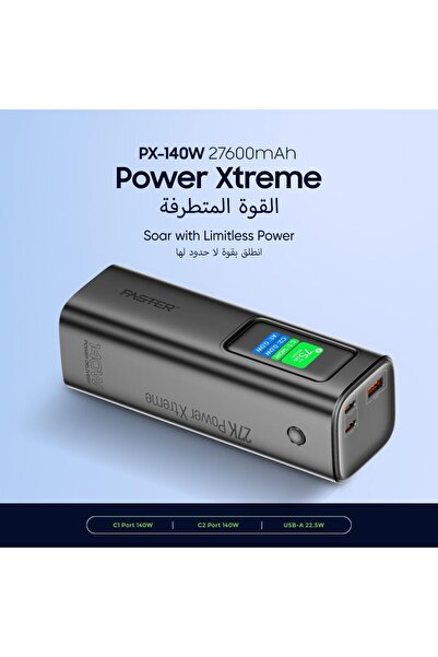 Faster باور إكستريم PX140، بنك طاقة 27600 مللي أمبير/ساعة، 140 واط، شحن سريع ...