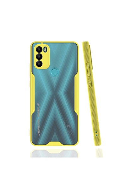 eco port حافظة متوافقة مع جوال جنرال موبايل Gm 21 بلس، سيليكون بلاتيني - أصفر