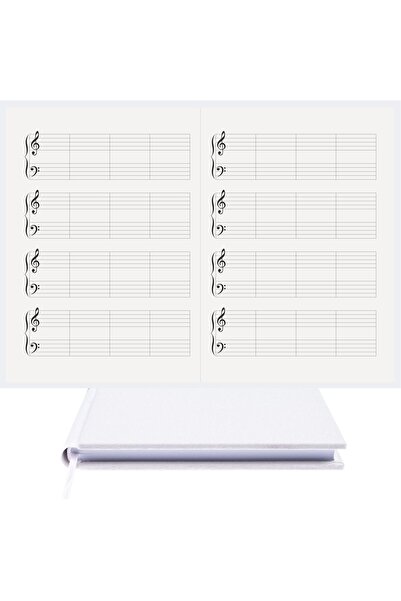 BİDEFTER Piano Note Notebook (g Major) 100% Handmade, Hand Sewing, 2026 Collection, Viscose Fabric–A/5