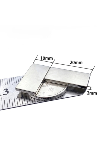 Epilons 50 Pieces 20X10X2 mm Neodymium Magnet Square Magnet N35 Nickel Plated Strong Quality Durable