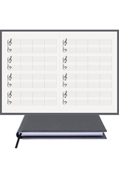 BİDEFTER Piano Note Notebook (g Major) 100% Handmade, Hand Sewing, 2026 Collection – Leatherette – A/5
