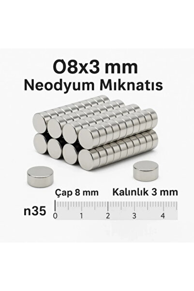 Epilons 10 Pieces 8X3Mm Round Neodymium Magnet Strong Nickel Plated Quality Durable Magnet