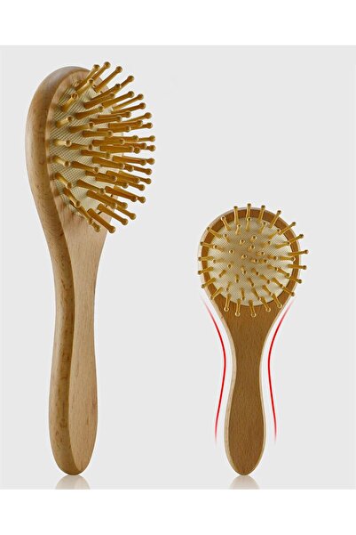 Generic Baby 3-Piece Brush & Comb Set - Natural Soft Goat Bristles, Beech & Maple Wood, Brown (Shak)