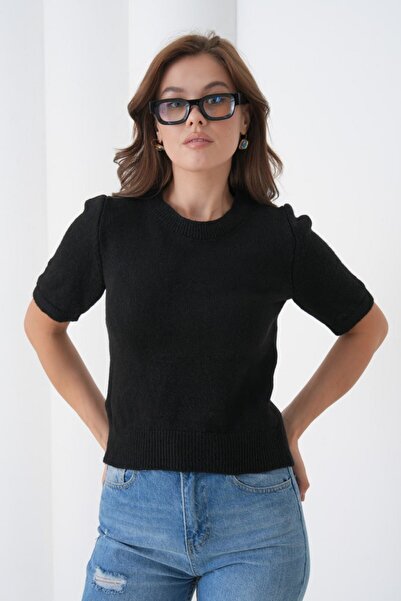 Noi Belis Pulover tricotat cu mânecă scurtă cu textura moale AW25KZ0101