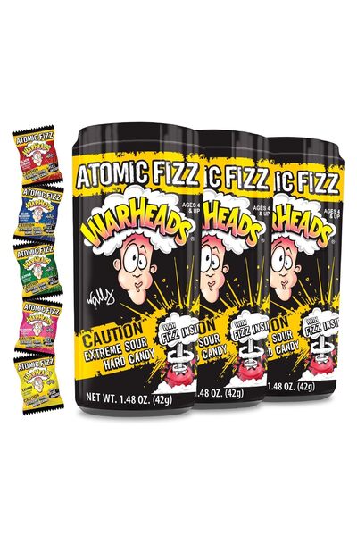 WarHeads حلوى أتوميك فيز الصلبة شديدة الحموضة، 1.48 أونصة، عبوة من 3 قطع