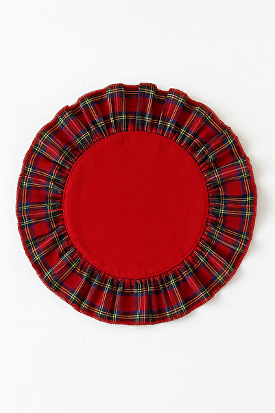 Soft Kare New Year Patterned Ruffled Placemat – Stylish and High-Quality Table Decor Placemat