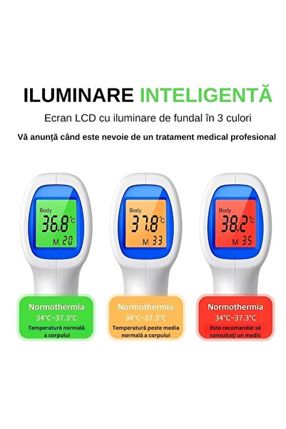 A ATAB Digital Infrared Non-Contact Multifunctional Thermometer, White/Purple