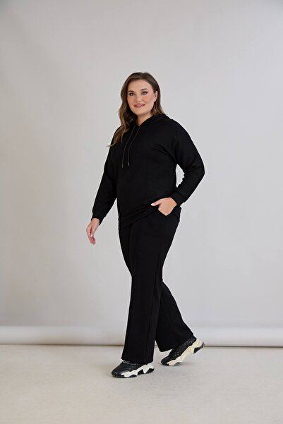 TUSSE Elegant Women's Solid Color Plus Size Sportswear Tracksuit Set