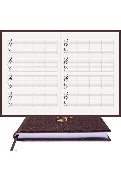 BİDEFTER Piano Note Book (g Major) 100% Handmade, Hand Sewing, 2026 Collection – Artistic Leather – A/5